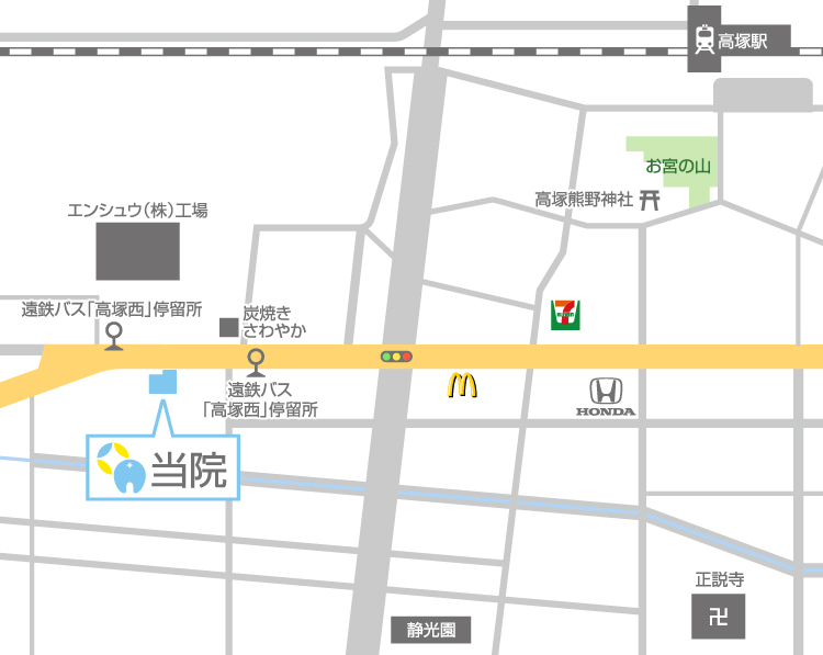 中央区篠原町・おおすぎファミリー歯科・アクセスマップ